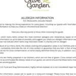 Allergy Menu